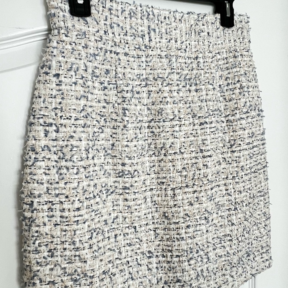 Persona Cream and Gray Tweed Mini Skirt